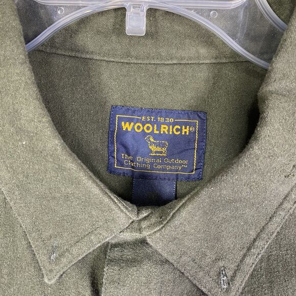 Woolrich Mens Sz 2XL Green Long Sleeve Button Down Graphic Deer Print Shirt - Picture 11 of 12